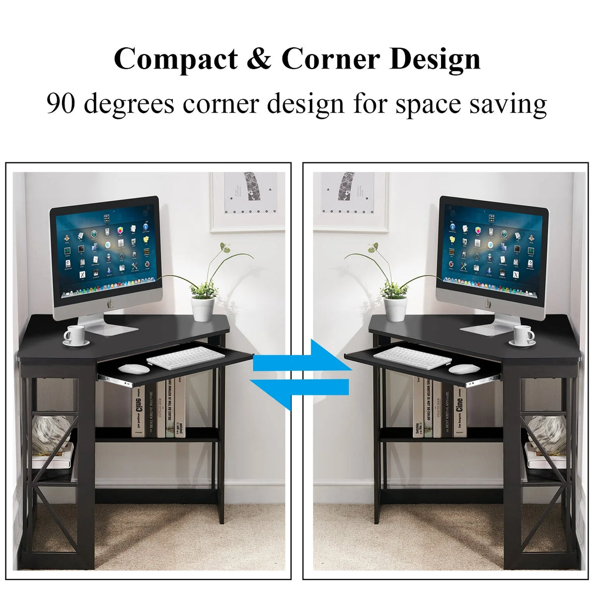 Brown Triangle Corner Desk, Office/Computer/Writing Desk for Student Apartments