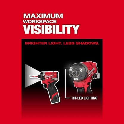 M12 FUEL 12V Lithium-Ion Cordless 3/8 in. Ratchet and 1/4 in. Impact Driver Kit (2-Tool) w/Batteries, Charger & Bag