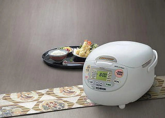 Zojirushi NS-ZCC18WZ Neuro Fuzzy Rice Cooker & Warmer, 10 Cup (Uncooked), Premium White, Made in Japan