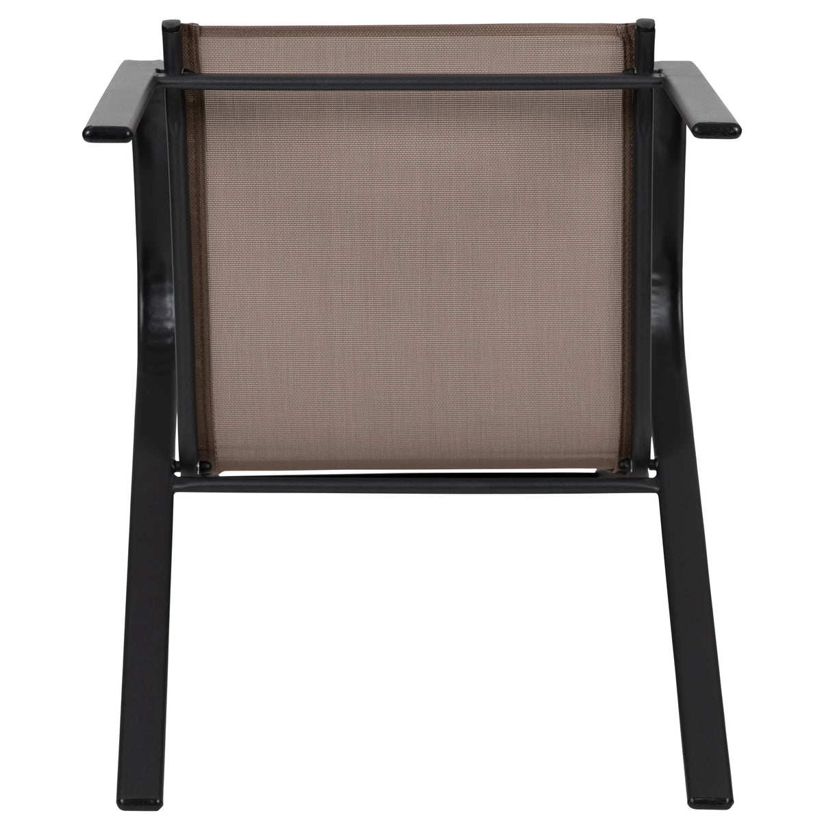 Flash Furniture Flash Furniture Brazos Series Outdoor Stackable Patio Chairs for Adults, Set of 4, Black