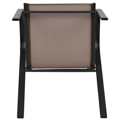 Flash Furniture 5 Pack Brazos Series Brown Outdoor Stack Chair with Flex Comfort Material and Metal Frame