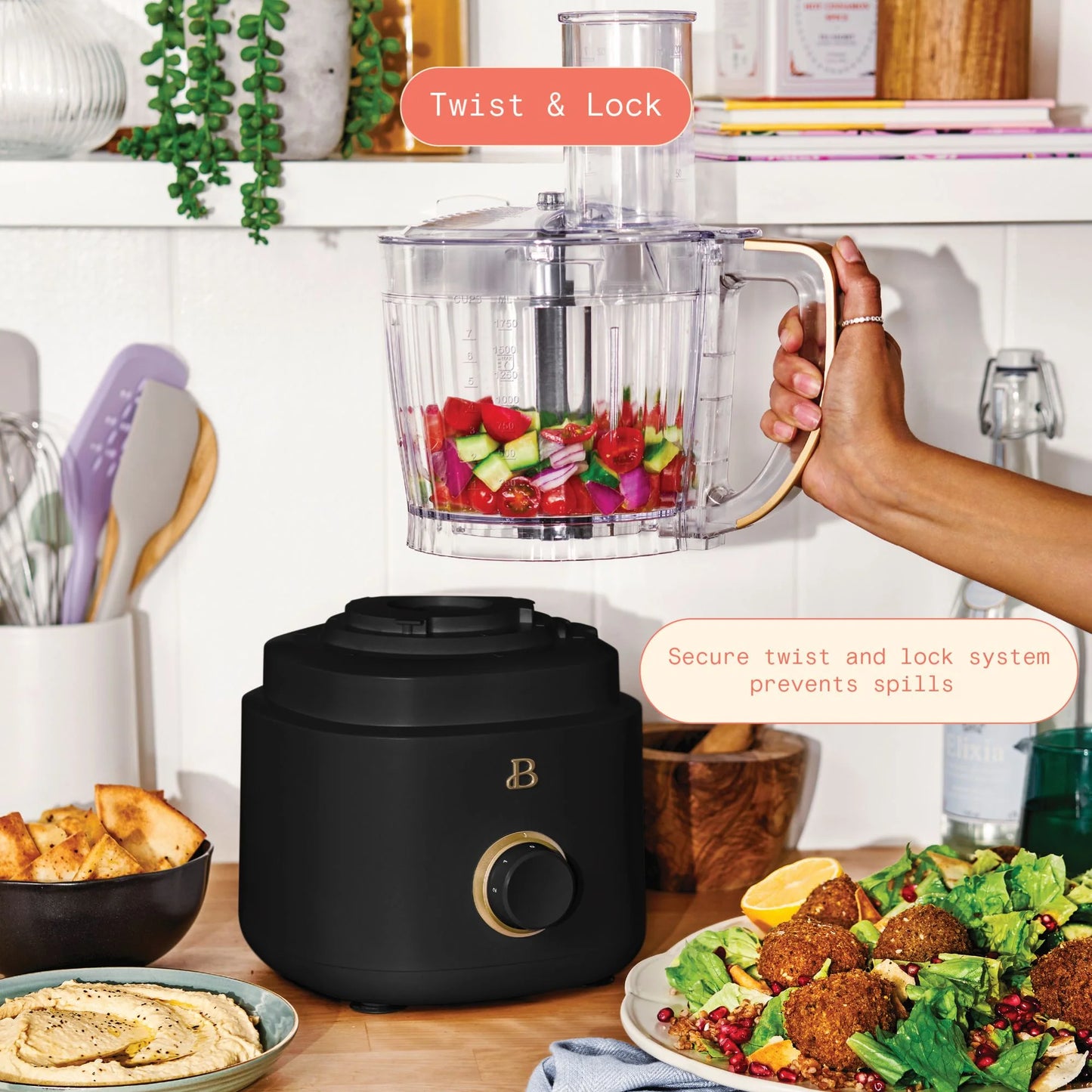 Beautiful 10-Cup Food Processor with Accessories, White Icing by Drew Barrymore