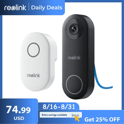 Reolink 2K 5MP Video Doorbell Camera 5G Wifi Security Home Doorbell Chime, Person &Package Detection