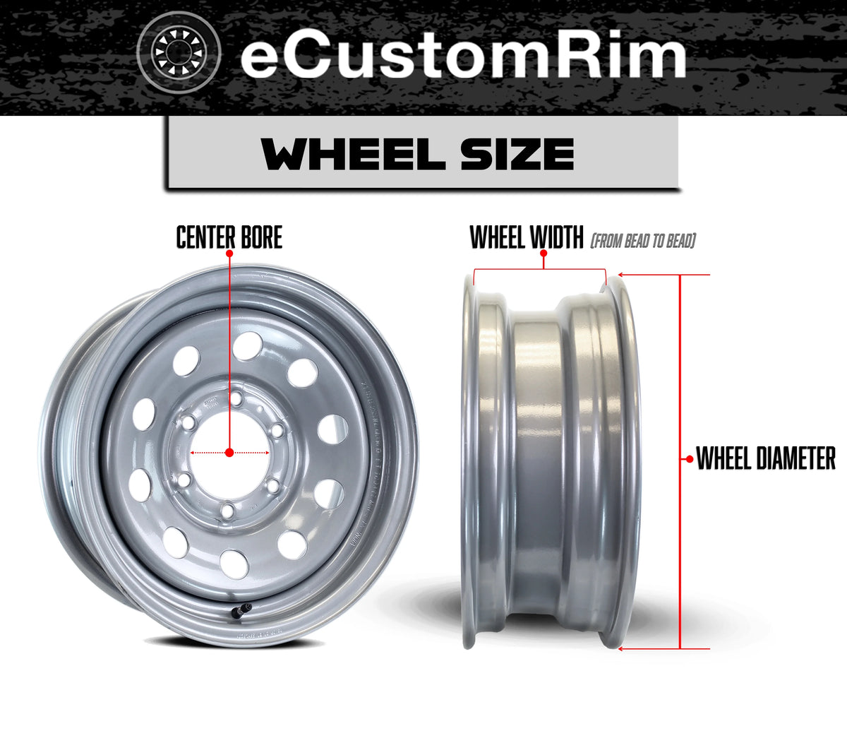 eCustomrim 2-Pack Aluminum Trailer Rims Wheels 5 Lug 13" Avalanche V-Spoke/Black