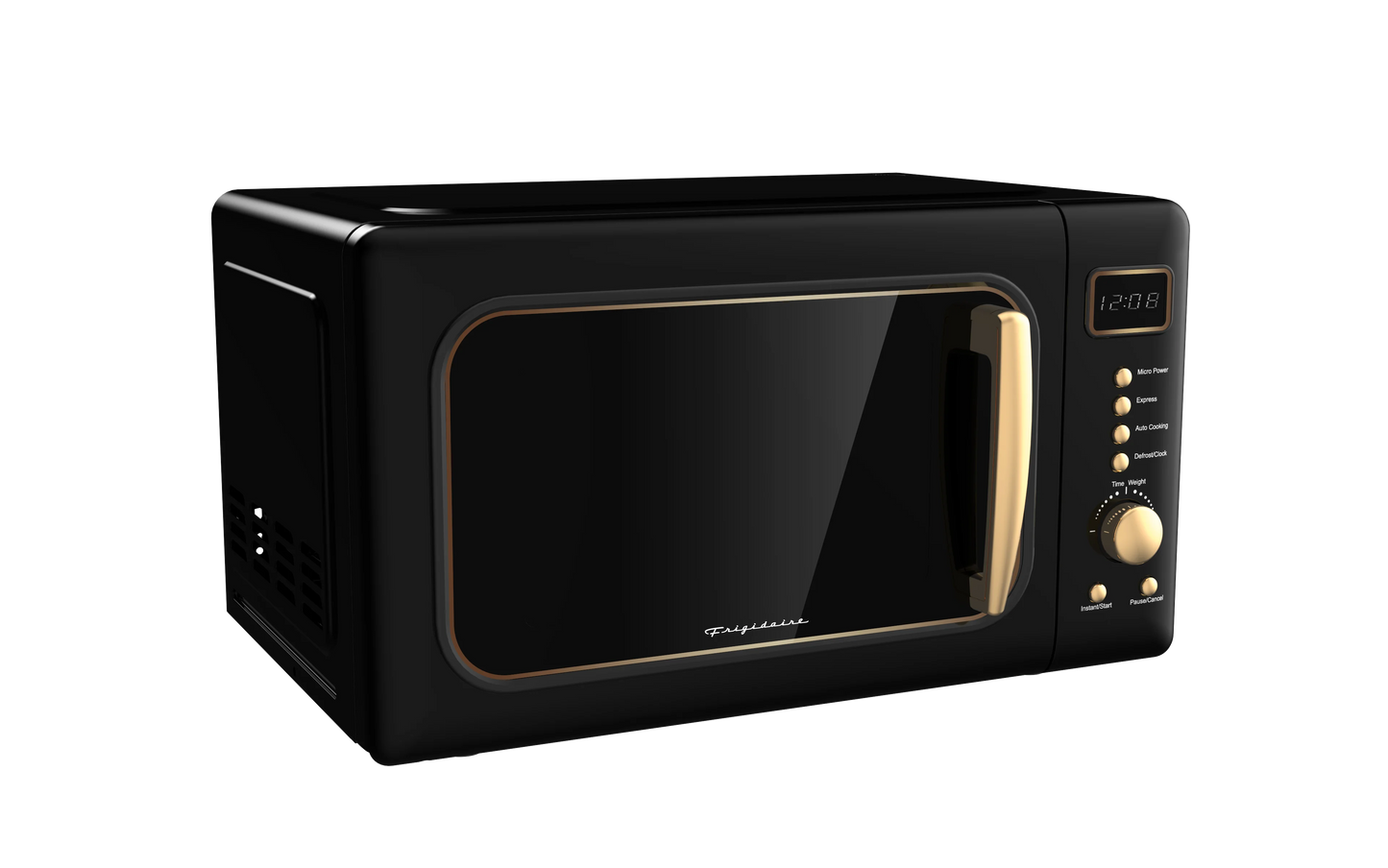Frigidaire 0.7 Cu. Ft. Retro Countertop Microwave Oven, Black and Gold