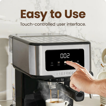Chefman CraftBrew Espresso Machine w/ Steam Wand and Touch Controls �C Stainless Steel