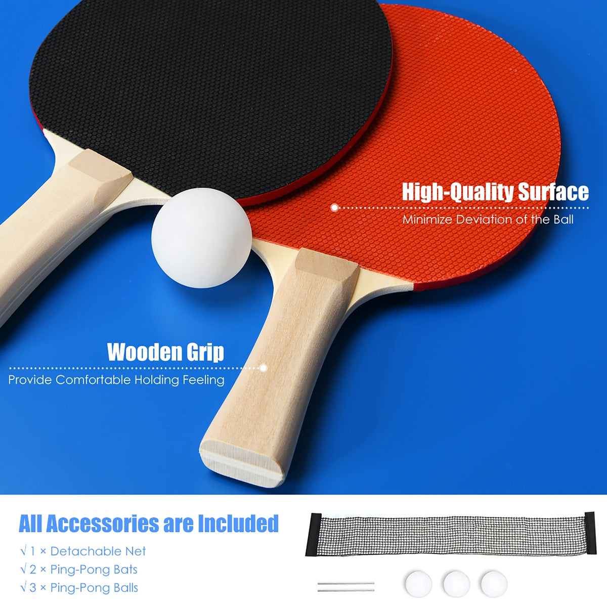 Goplus 6��x3�� Portable Tennis Ping Pong Folding Table w/Accessories Indoor Outdoor Game