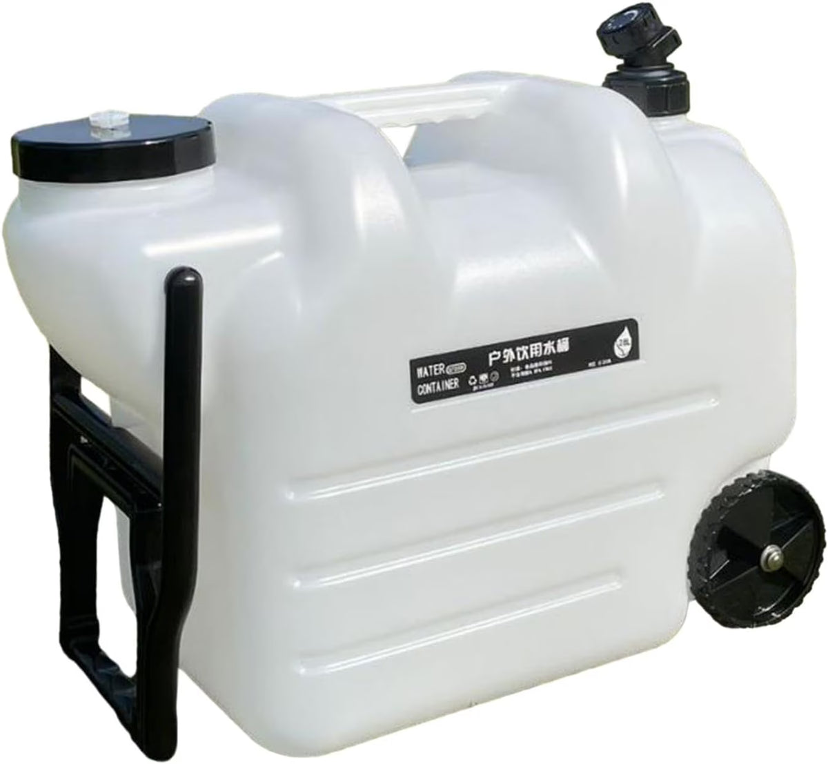 Water Container Water Storage Container Wheeled Pull Rod with Handle Water Barrel Water Jug for Camping Picnic Bath Emergency