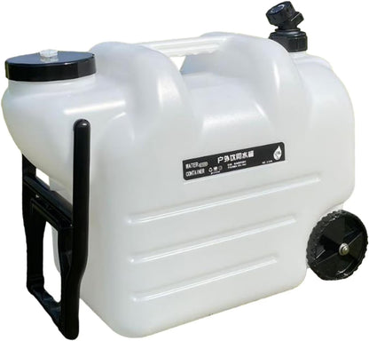 Water Container Water Storage Container Wheeled Pull Rod with Handle Water Barrel Water Jug for Camping Picnic Bath Emergency