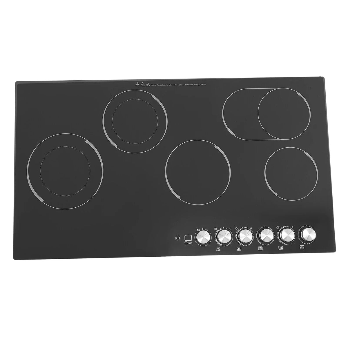 110V Modern Black Electric Cooktop Electric Stovetop 5 Burners Electric Cooktop for Homes, Restaurants
