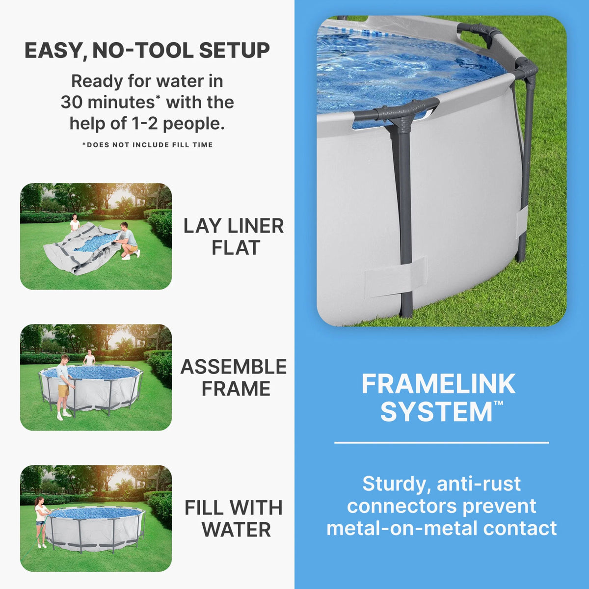 Open Box Bestway 10' x 30" Steel Frame Above Ground Swimming Pool Set (2 Pack)