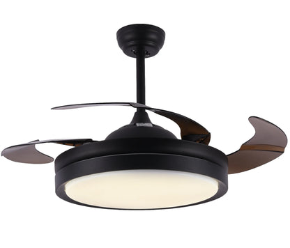 42" Retractable LED Ceiling Fan with Remote Control and Light Kit Included