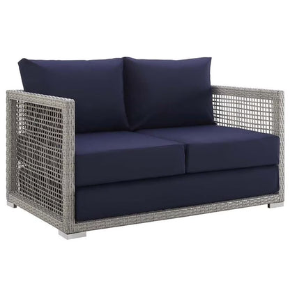 Afuera Living Wicker Patio Loveseat in Gray