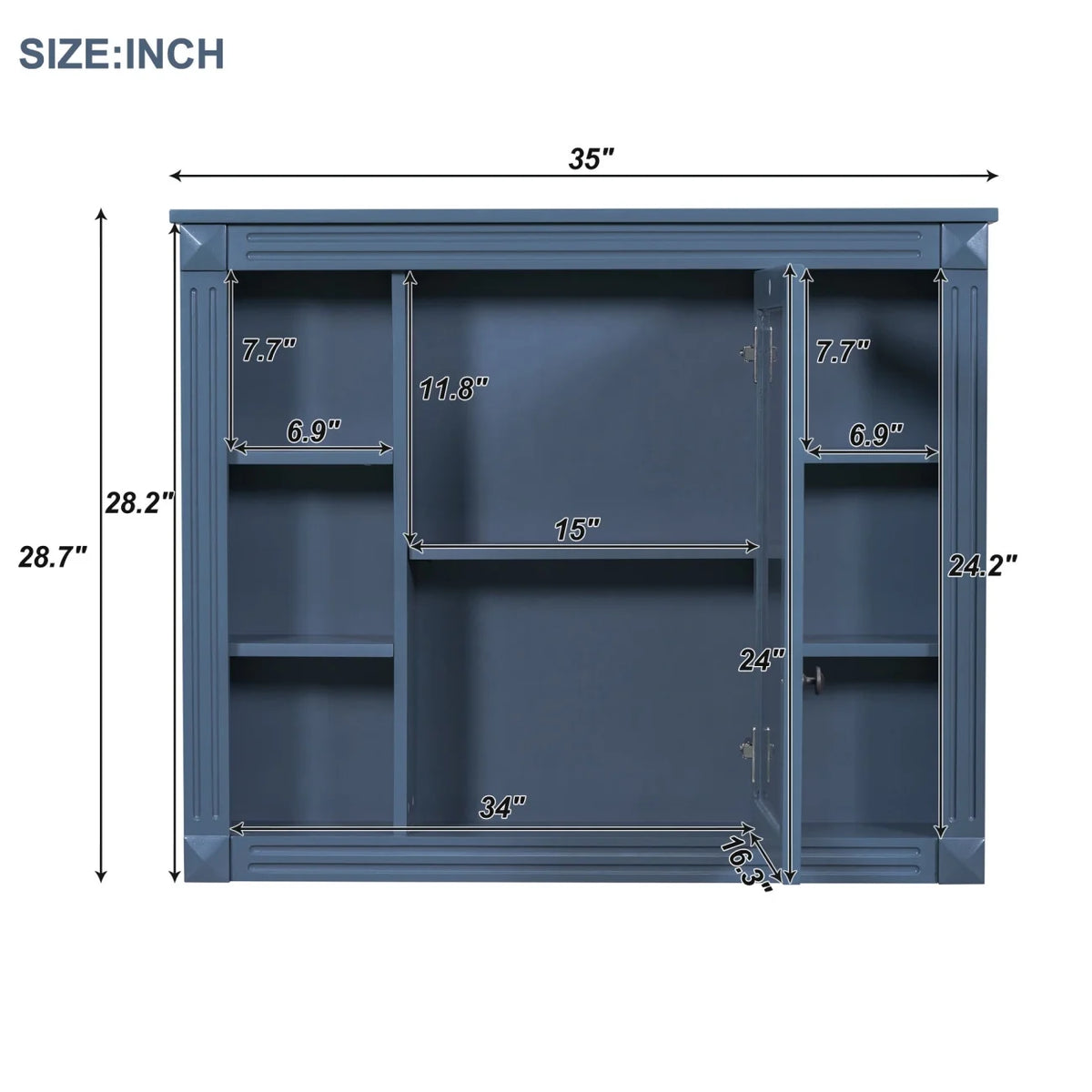 36'' Bathroom Vanity Set, Undermount Bathroom Cabinet and Mirror Cabinet, Ceramic Sink Top, Storage Cabinet with 2 Soft Closing Doors and 2 Drawers, Vanity Cabinet Set, Suit for 4'' Faucet, Gray