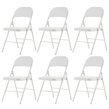 6 Pack Gray Folding Chairs with Padded Seats, Portable Stackable Foldable Chairs for Indoor & Outdoor, Commercial Seat with Metal Frame for Events Office Wedding Party, 330lbs Capacity