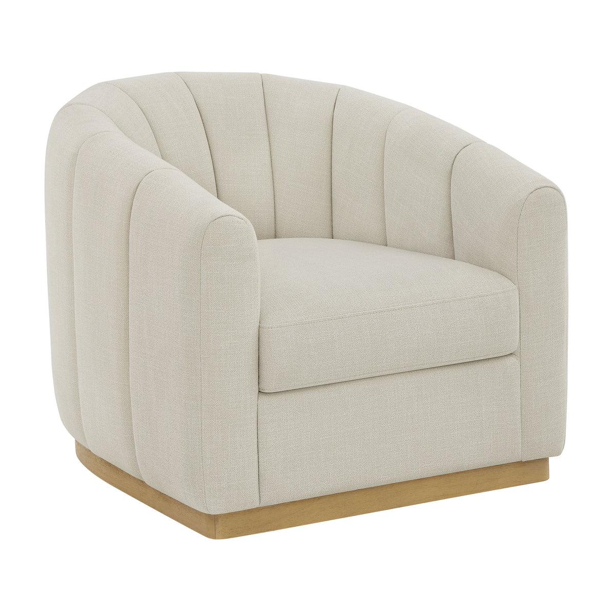 Better Homes & Gardens Lillian Accent Swivel Chair, Cream Linen