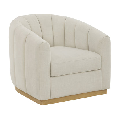 Better Homes & Gardens Lillian Accent Swivel Chair, Cream Linen