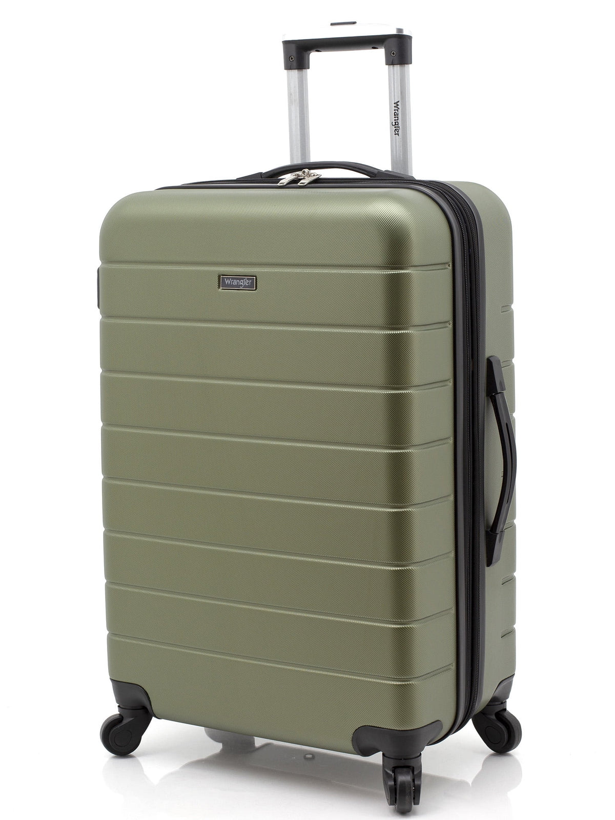 Wrangler 3 Piece Luggage Set with Cup Holder and USB Port, Olive Green