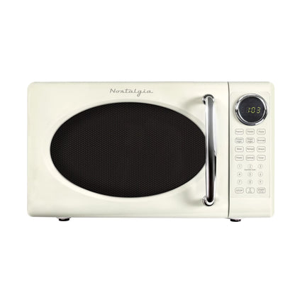 Nostalgia Retro Microwave Oven - 0.7 Cu Ft & 700-Watt Countertop Microwave with Glass Turntable, Child Safety Lock, 8 Auto-Cook Programs & Digital Clock - Aqua