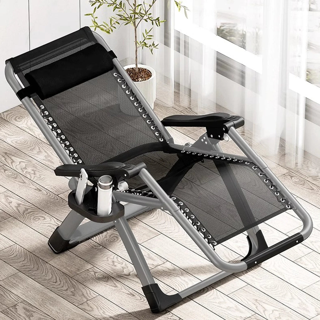 MOPHOTO Zero Gravity Chair Folding Outdoor Patio Recliner with Detachable Cushion,Cup Holder,Headrest,26"D x 20"W x 45"H