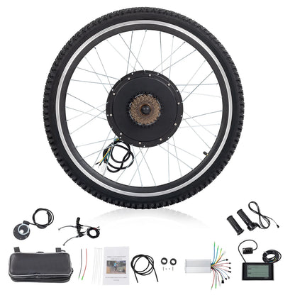Ktaxon 48V 1000W Electric Bicycle Motor Kit, 26" Front Wheel E-Bike Conversion Kit w/ LCD Display (without Battery)