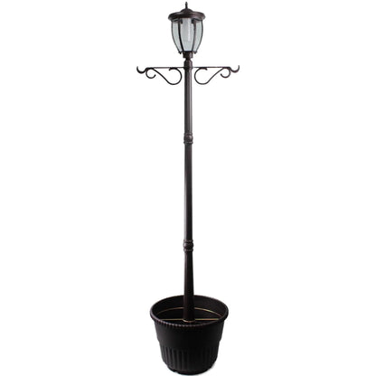 Sun-Ray Kenwick 7 Foot Single Head Solar Lamp Post & Planter, Bronze