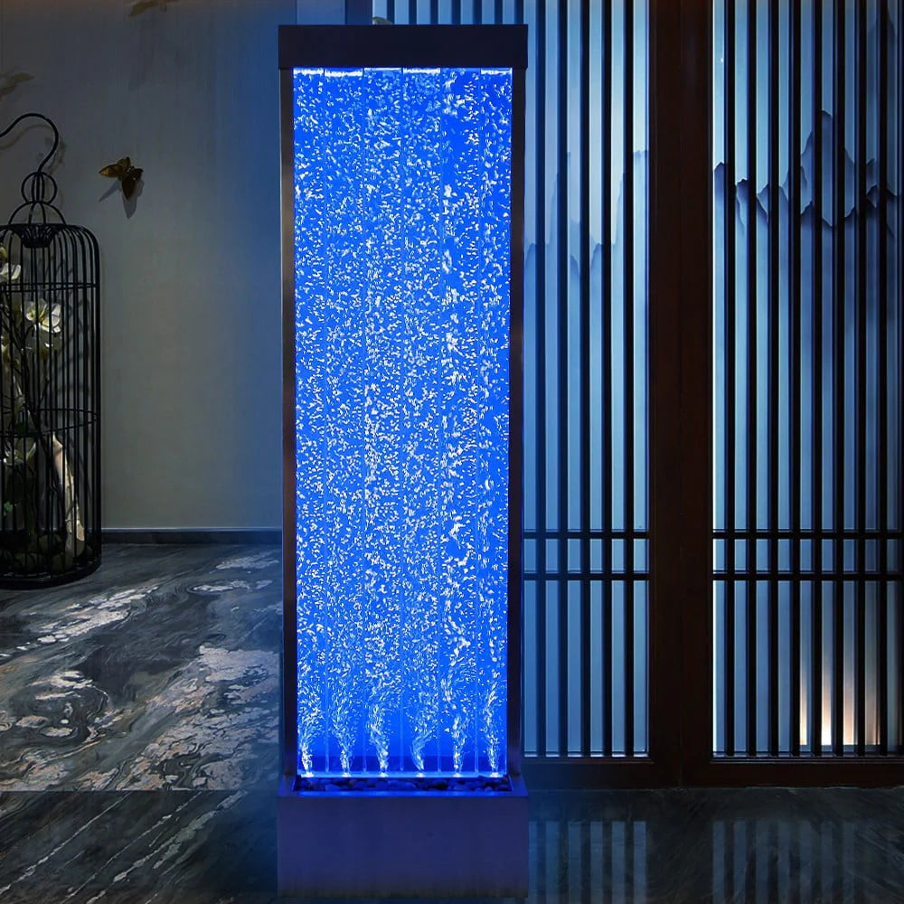 72'' Acrylic Bubble Fountain, Standing Bubble Panel, Color Lights/Remote Ctrl
