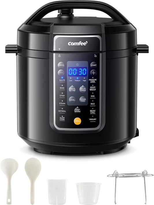 COMFEE�� 6QT Electric Pressure Cooker, 9-in-1 Instant Multi Cooker Olla de Presion  Rice Cooker Slow Cooker Steamer Saut�� Yogurt Maker Non-Stick Pot