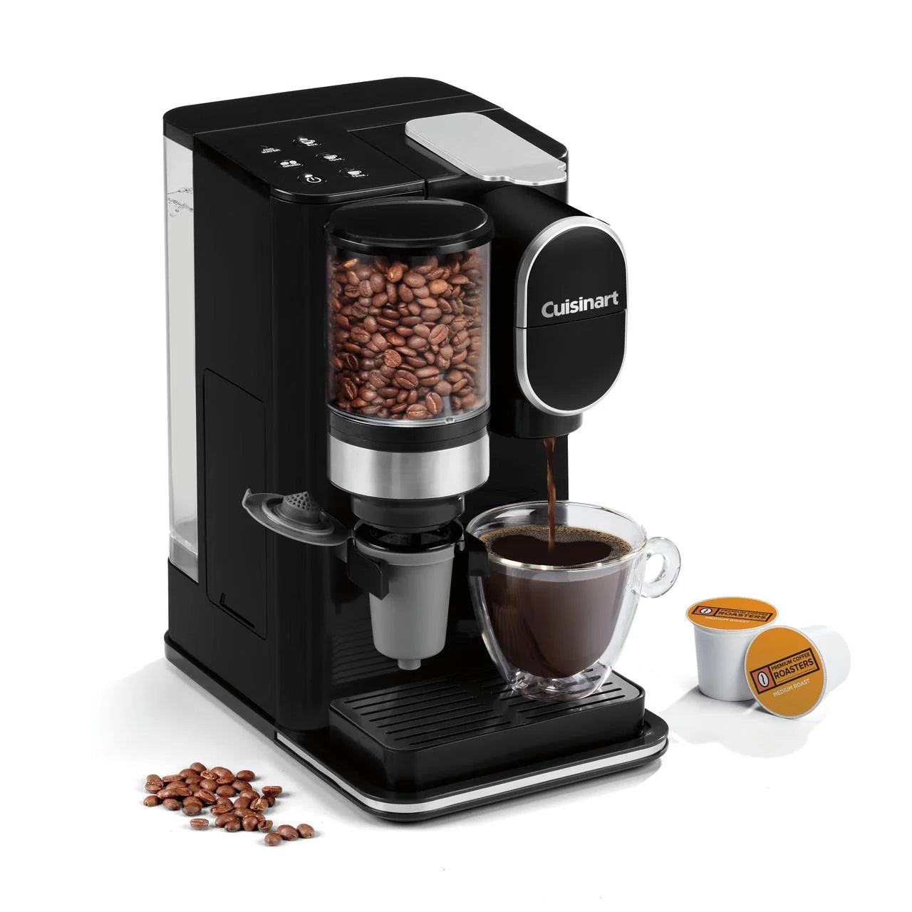 Cuisinart Grind & Brew Classic Black Single Serve Coffee Maker with Built-In Grinder