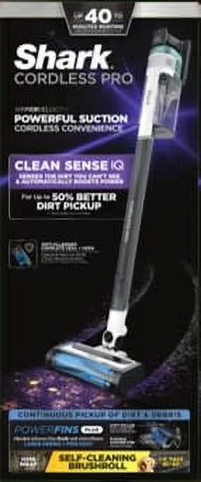Shark® Cordless Pro Stick Vacuum with Clean Sense IQ Technology, Power Fins PLUS Brushroll, Crevice Tool Included, HEPA Filtration, IZ540H