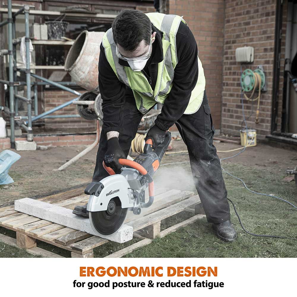 Evolution R300DCT 12 in. Electric Concrete Cut-Off Saw, Disc Cutter with 12 in. Diamond Blade (D300SEG-CS2) Included