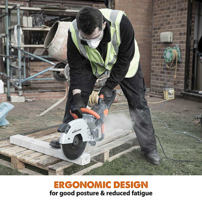 Evolution R300DCT 12 in. Electric Concrete Cut-Off Saw, Disc Cutter with 12 in. Diamond Blade (D300SEG-CS2) Included