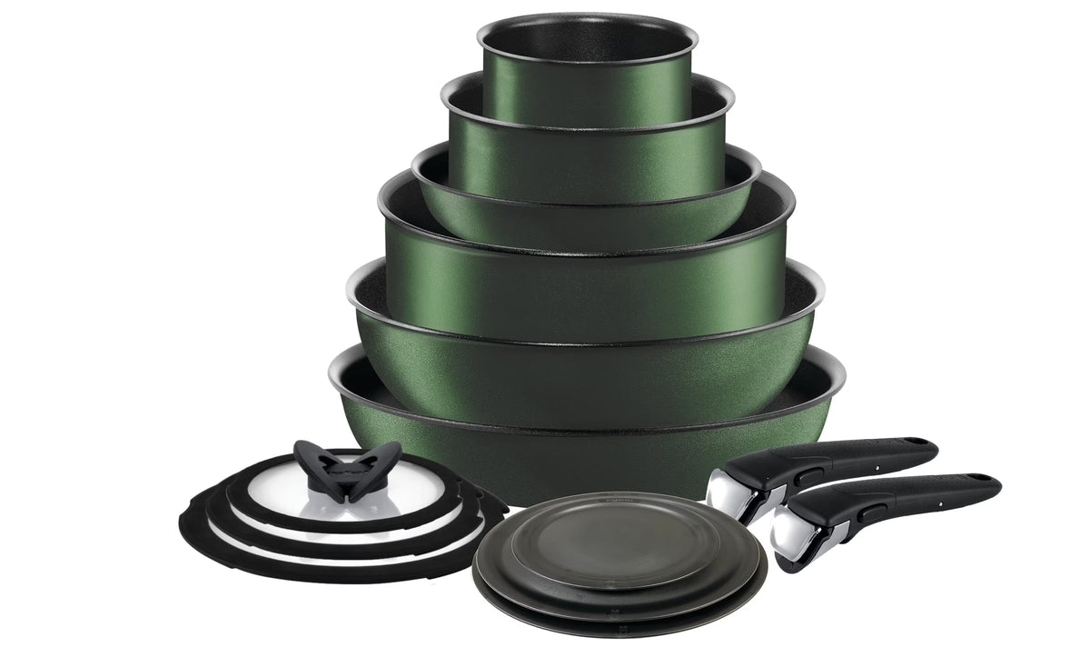 T-fal Ingenio Expertise Nonstick 14-Piece Cookware Set, Induction Oven Safe up to 500F, Detachable Handle, Onyx Black