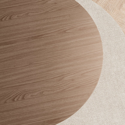 Rophefx 35.4" Solid Wood Round Dining Table with Handcrafted Relief Pedestal,Circle Dining Table,Walnut