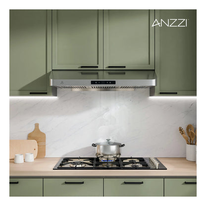 Anzzi RH-AZ0391TSS 36 in. 600 CFM 4-Speed Stainless Steel Under Cabinet Convertible Residential Range Hood with LED Lamp