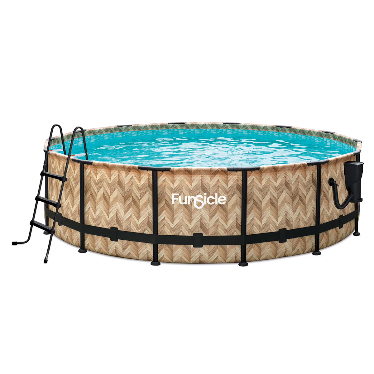 Funsicle 14ft Round Oasis Above Ground Pool with SkimmerPlus Filter Pump, Age 6 & up