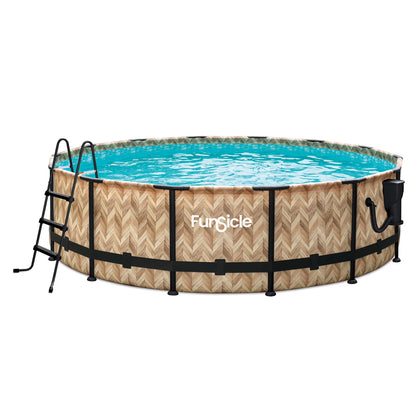 Funsicle 14ft Round Oasis Above Ground Pool with SkimmerPlus Filter Pump, Age 6 & up