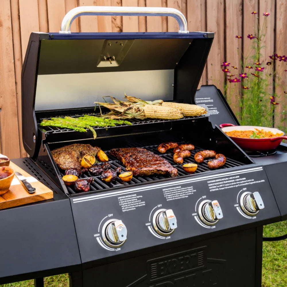 Expert Grill 4 Burner with Side Burner Propane Gas Grill in Blue