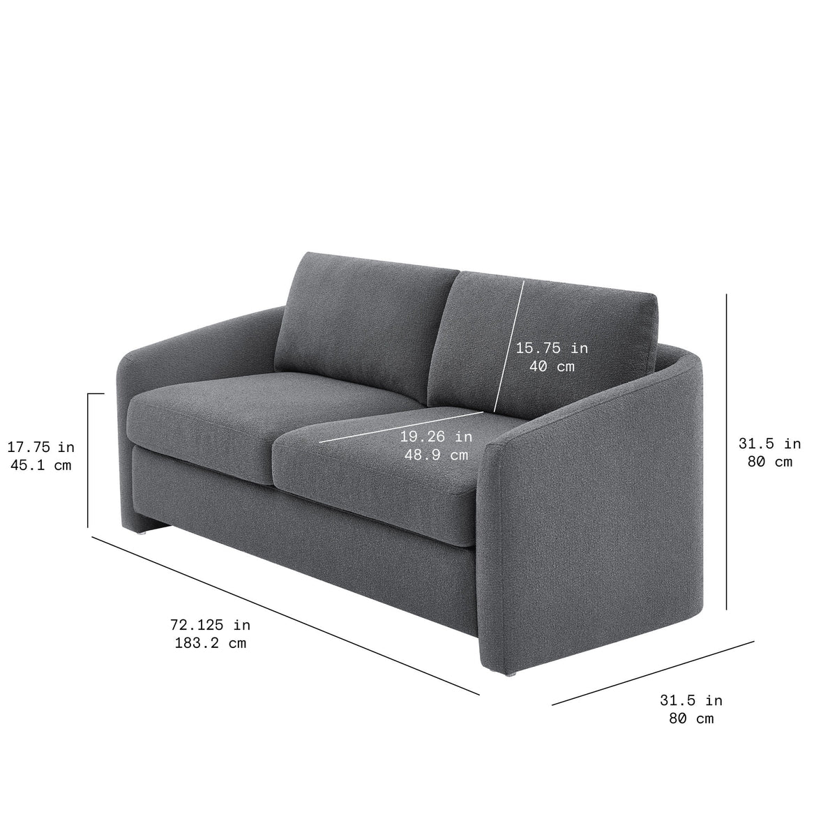 Beautiful Drew 72.2" Sofa by Drew Barrymore for Adults, Striped Linen