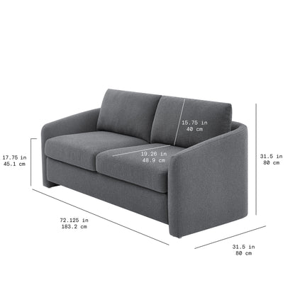 Beautiful Drew 72.2" Sofa by Drew Barrymore for Adults, Striped Linen