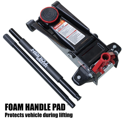 Hyper Tough 3 Ton Floor Jack with Dual Pump - Black
