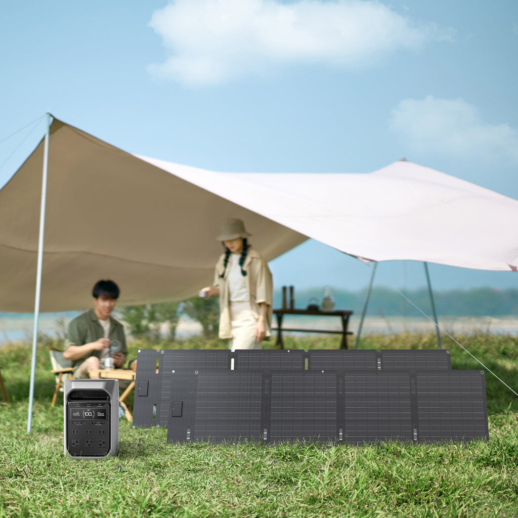 EcoFlow DELTA 3 Plus Portable Solar Generator Combo 2x60W Solar Panels