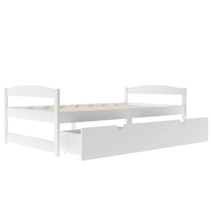 Euroco Twin Size Wooden Daybed with 2 Storage Drawers for Kids Bedroom, Gray