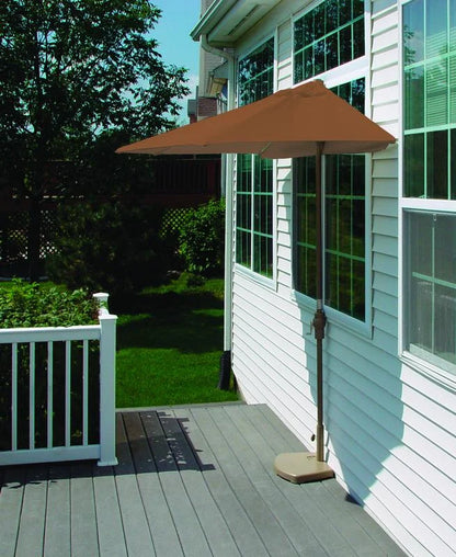 OFF-THE-WALL BRELLA Sunbrella Half Umbrella, 9'-Width, Teak Canopy