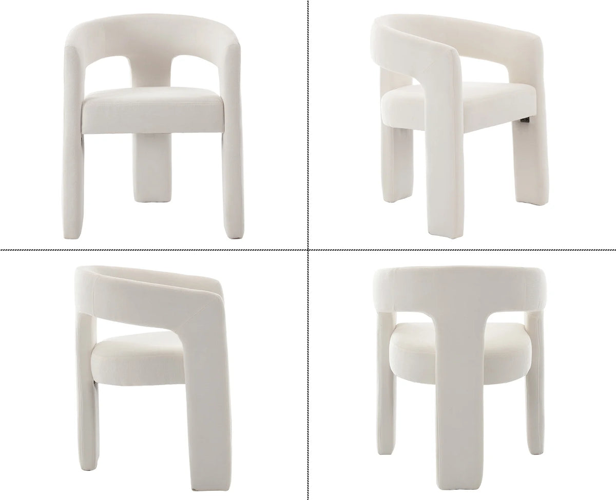 Guyou Modern Sherpa Upholstered Dining Chair, Cute Barrel Side Armchair Kitchen Chair with Armrests and Back for Living Room Dining Room Bedroom, Green