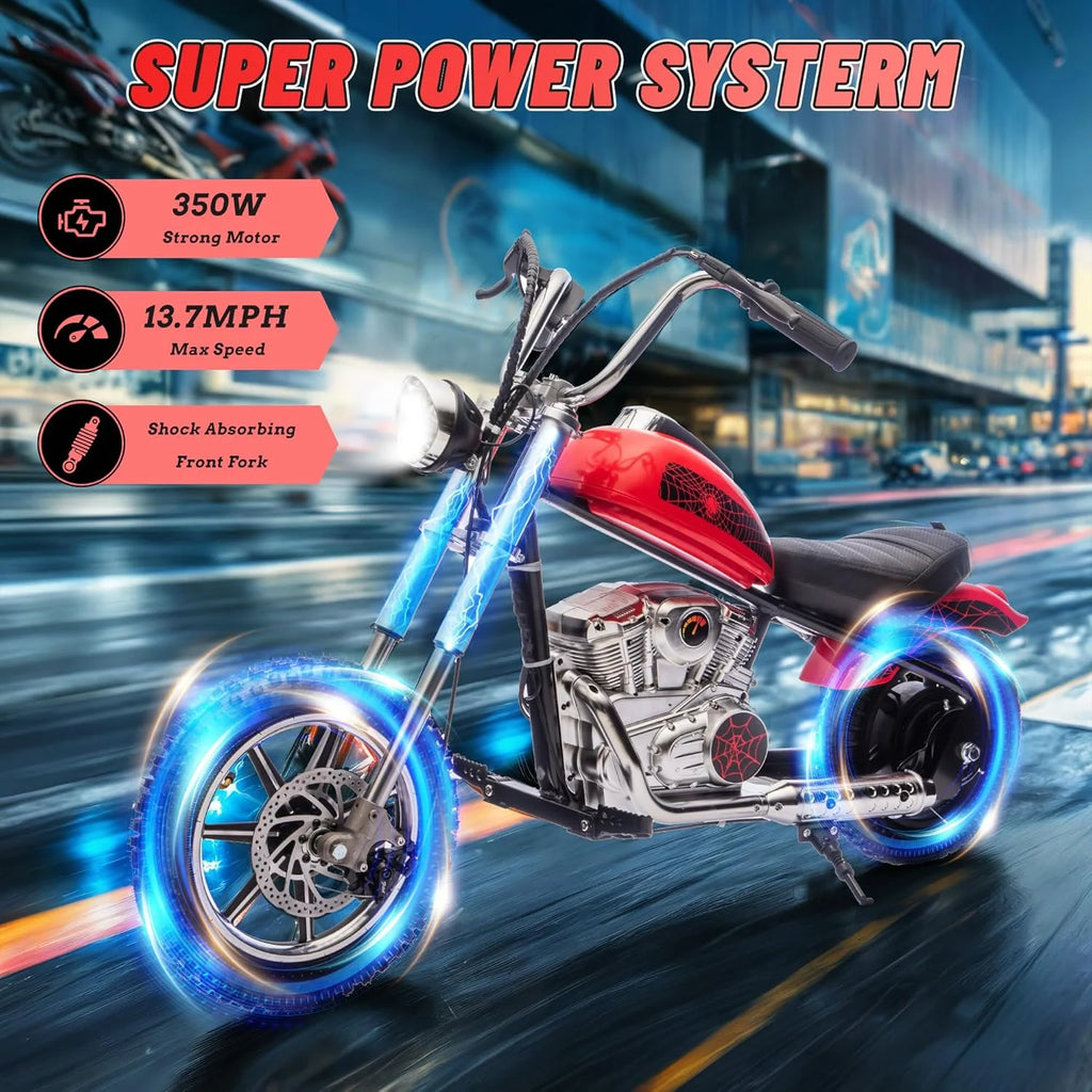 Electric Dirt Bike for Kids, 24V Motor Kids Dirt Bike, Cuoote 250W Ride On Motorcycle up to 15 mph, 150 lb Max Weight, Twist Throttle, Power Display, Rear Suspension, Hand Brake