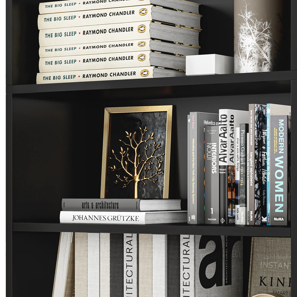 Homfa 74.3�� Double Wide 6-Tier Bookcase, Extra Large Wooden Freestanding Display Bookshelf for Home Office Living Room, White