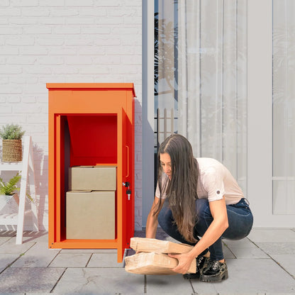 AECOJOY Package Delivery Boxes for Outside Parcel Drop Box Outdoor Storage Box Wall Mounted Express Mail Package Delivery Box 17" x 16" x 38.3" Black