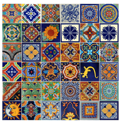 Mexican Tiles 4x4 Handpainted Hundred Pieces Assorted Designs