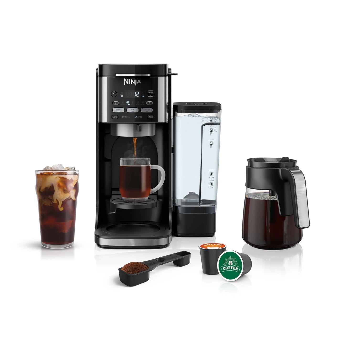 Ninja Drip Coffee Maker With K Cup Combo, DualBrew Pro Specialty Coffee System, Coffee Machine Compatible with K-Cup Pods, 12 Cup Single Serve Coffee Makers with Paper Filter, CFP301 Frother? F